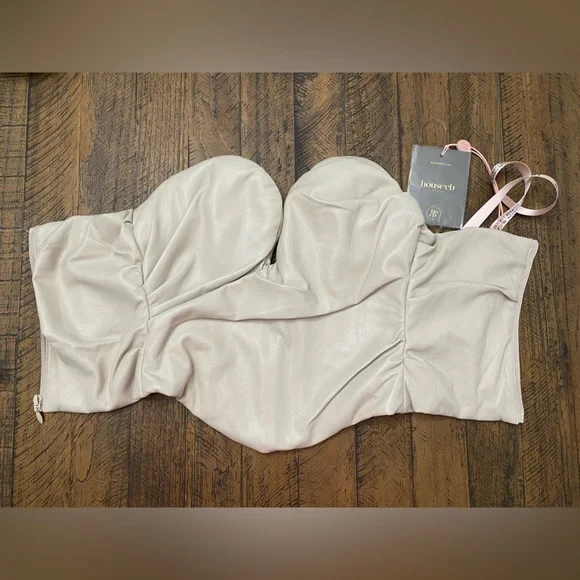 House Of CB Cream Strapless Bustier Top Saffira NWT Sweetheart Corset - Picture 4 of 7